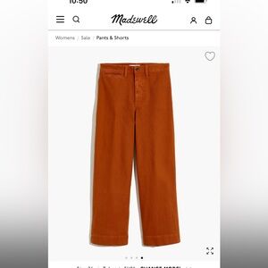 Madewell Wide-Leg Pants in Rust Orange